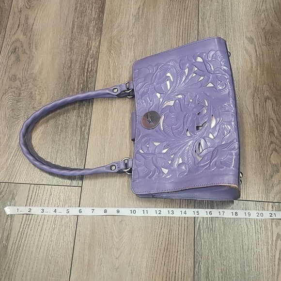 Elegant, Purple, Floral, Handbag, Leather, Country, Cowgirl, Shoulder, Travel - Picture 15 of 15